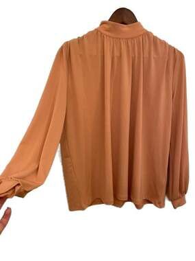 H&M Terracotta High Neck Long Sleeve Blouse Size Small